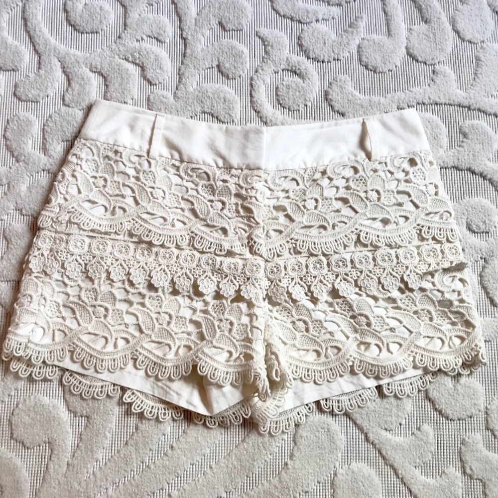 LOFT Ivory Lace Layered Shorts